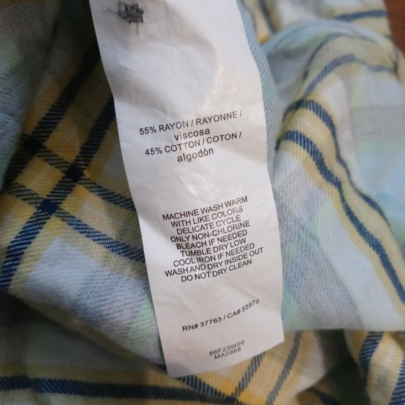 NWT C&C CALIFORNIA rayon plaid shirt (M) - Picture 7 of 8